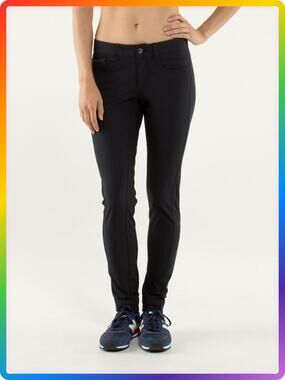 Lululemon Urbanite High Rise Pant SIZE 4 Black Slim Commuter Bike Trouser